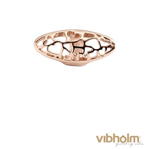 Christina Jewelry & Watches - Long Heart Tube Charm - rosaforgyldt sølv 630-R61heart