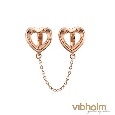 Christina Jewelry & Watches - Safety Hearts Charm - rosaforgyldt sølv 630-R99