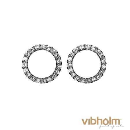 Christina Jewelry & Watches Topaz Sparkling Circle ørestikker i sort sølv 671-B43