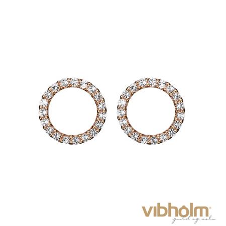 Christina Jewelry & Watches Topaz Sparkling Circle ørestikker i rosaforgyldt sølv 671-R43