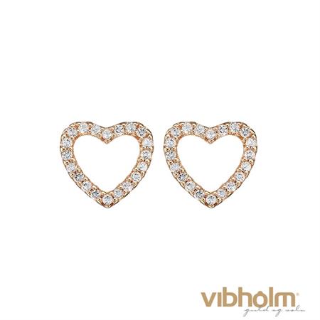 Christina Jewelry & Watches Topaz Sparkling Hearts ørestikker i rosaforgyldt sølv 671-R46