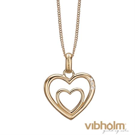Christina Jewelry & Watches Two Open Hearts halskæde i forgyldt sølv 680-G03
