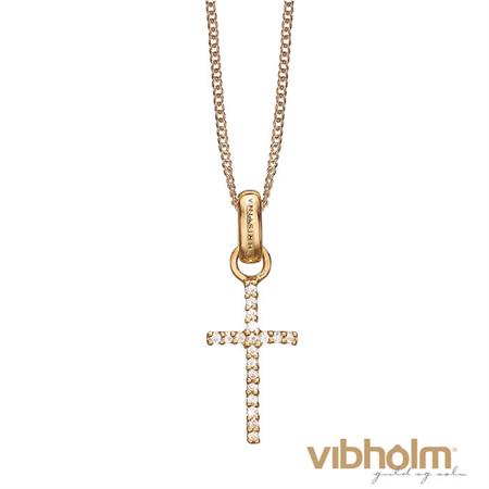 Christina Jewelry & Watches Topaz Cross halskæde i forgyldt sølv 680-G15