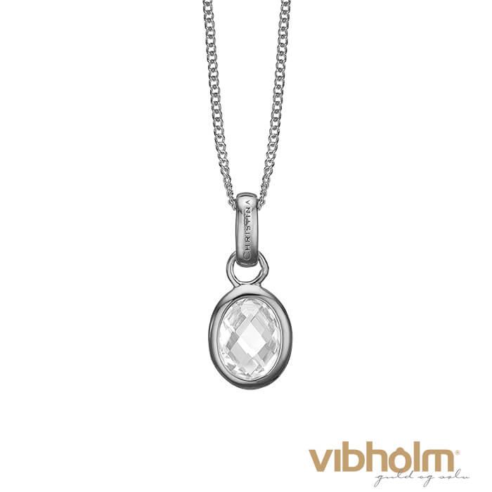 Christina Jewelry & Watches Crystal Dream halskæde i sterlingsølv 680-S14WHITE