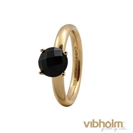 Christina Jewelry & Watches - Black Onyx ring - forgyldt sølv m/ onyx 800-3.1.B
