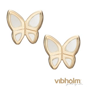 Christina Jewelry & Watches MOP Butterflies Ørestikker i forgyldt sølv med ægte perlemor 671-G14