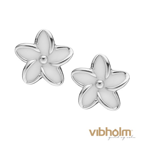 Christina Jewelry & Watches Enamel Flowers Ørestikker i sterlingsølv med hvid emalje 671-S02