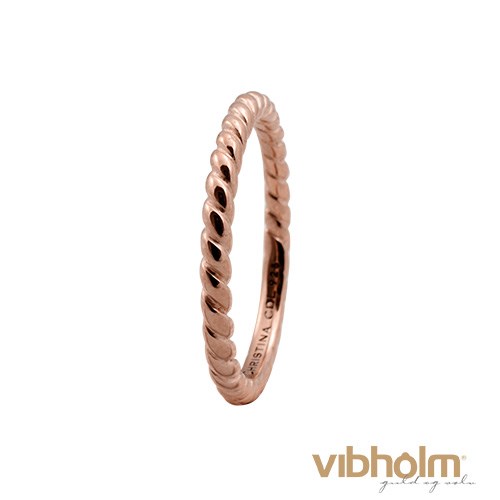 Christina Jewelry & Watches Rope ring i snoet rosaforgyldt sterling sølv