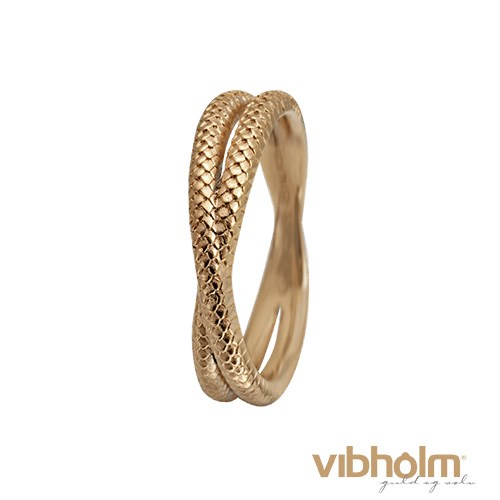 Christina Jewelry & Watches Twin Snake ring i forgyldt sterling sølv med slangemønster