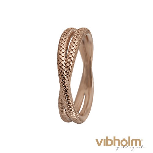 Christina Jewelry & Watches Twin Snake ring i rosaforgyldt sterling sølv med slangemønster