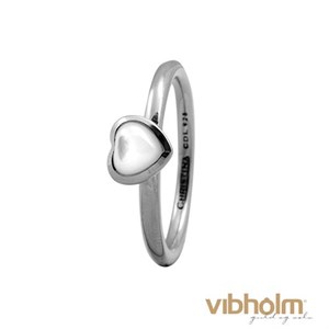 Christina Jewelry & Watches Heart ring i sterling sølv med hjerte af hvid perlemor