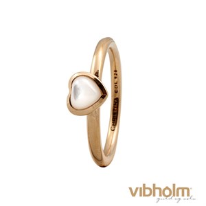 Christina Jewelry & Watches Heart ring i forgyldt sterling sølv med hjerte af hvid perlemor