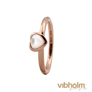 Christina Jewelry & Watches Heart ring i blank rosaforgyldt sterling sølv med hjerte af hvid perlemor