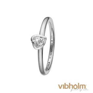 Christina Jewelry & Watches Promise ring i sterling sølv med hjerteformet hvid topas