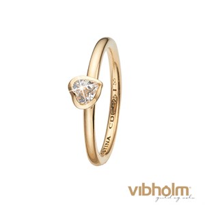 Christina Jewelry & Watches Promise ring i forgyldt sterling sølv med hjerteformet topas