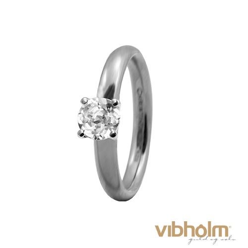 Christina Jewelry & Watches Topaz Solitaire ring i sterling sølv med facetteret topas