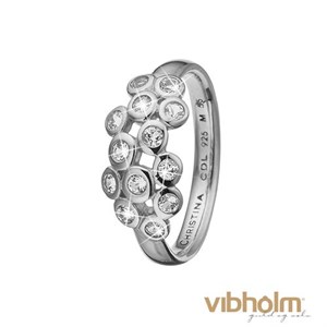 Christina Jewelry & Watches Champagne Love ring i sterling sølv med facetteret topas