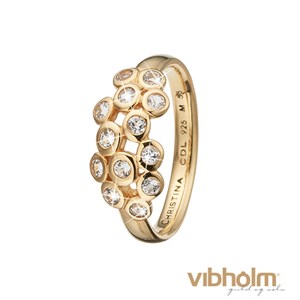 Christina Jewelry & Watches Champagne Love ring i forgyldt sterling sølv med facetteret topas