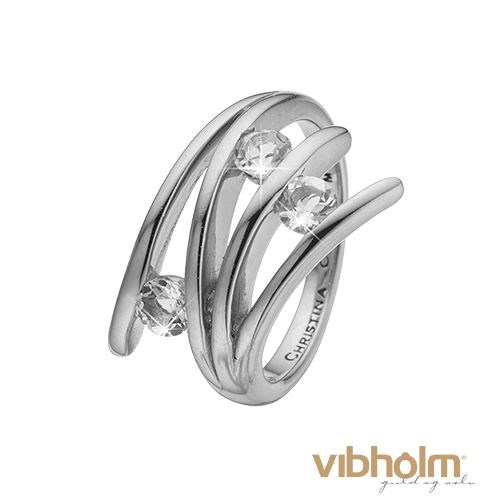 Christina Jewelry & Watches Balance Love ring i sterling sølv med facetteret topas