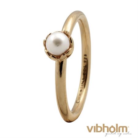 Christina Jewelry & Watches - Pearl Flower ring - forgyldt sølv 800-2.2.B