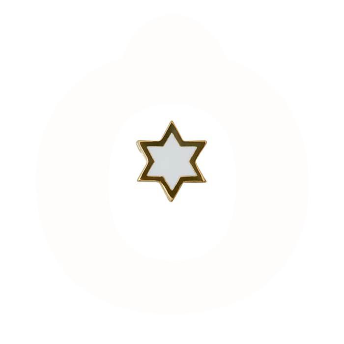 DESIGN LETTERS - Enamel Star charm - forgyldt sterlingsølv 90302002WHITE
