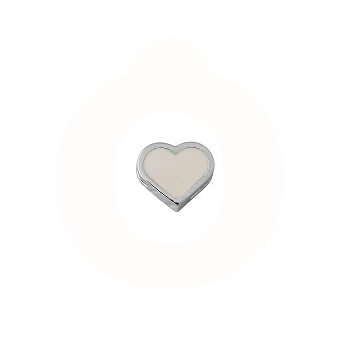 DESIGN LETTERS - Enamel Heart charm - sterlingsølv 90302003NUDE