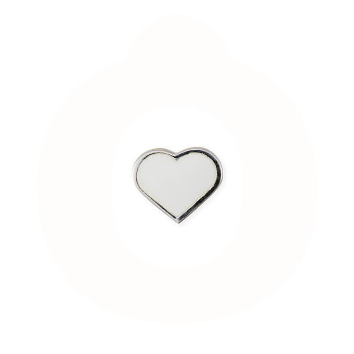 DESIGN LETTERS - Enamel Heart charm - sterlingsølv 90302003WHITE