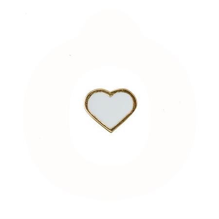 DESIGN LETTERS - Enamel Heart charm - forgyldt sterlingsølv 90302004WHITE