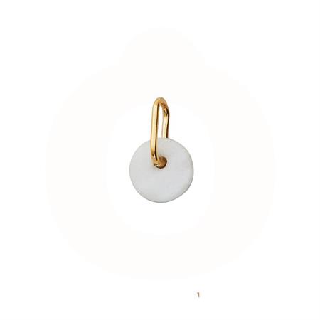 DESIGN LETTERS - Hvid Marmor charm - forgyldt sterlingsølv 90201505WHITE