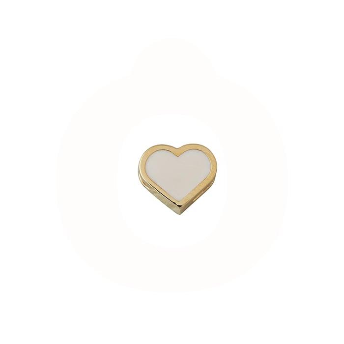 DESIGN LETTERS - Enamel Heart charm - forgyldt sterlingsølv 90302004NUDE