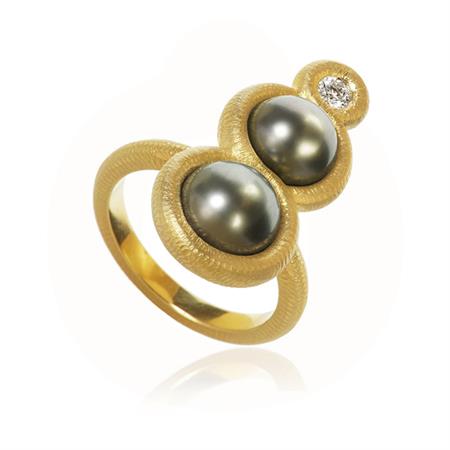 Dulong Fine Jewelry - Glory Balloon Ring, stor - 18 karat guld m/brillant GLY3-A2040