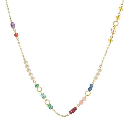 Dulong Fine Jewelry - Piccolo Bloom halskæde - guld M/ædelsten - PIC5-A1146-43