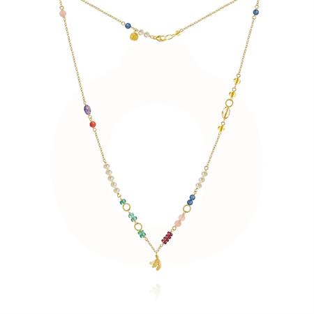 Dulong Fine Jewelry - Piccolo halskæde - guld M/ædelsten - PIC5-A1148-43