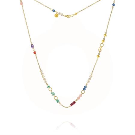 Dulong Fine Jewelry - Piccolo Bloom halskæde - guld M/ædelsten - PIC5-A1146-43