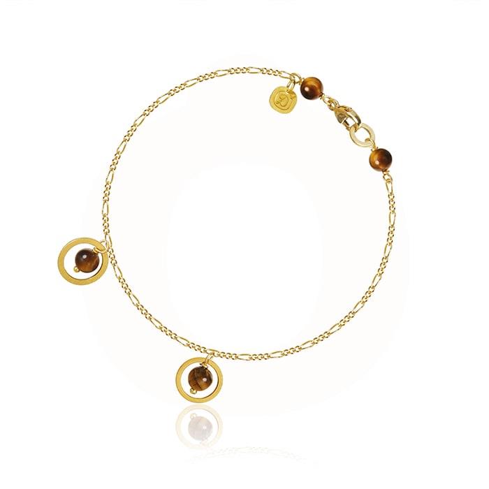 Dulong Fine Jewelry -  Piccolo Tiger eyes Armbånd - guld PIC4-A1111