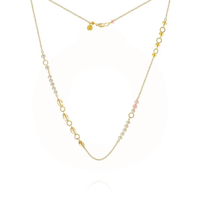 Dulong Fine Jewelry - Piccolo Mellow halskæde - guld M/ædelsten - PIC5-A1136-43