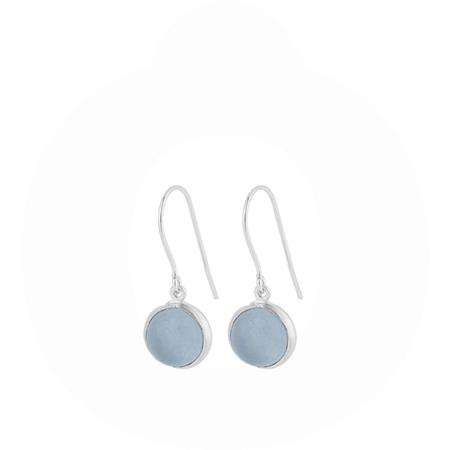 Pernille Corydon - Aura Blue ørebøjler - sølv E-644-s