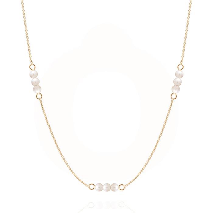 Vibholm - Gold Collection Halskæde - 14 karat guld halskæde m. 3x3 rækker perler VH-700-585