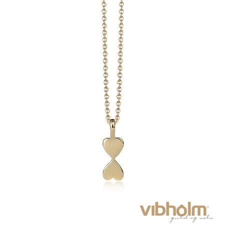 Jeberg Jewellery - Heart To Heart halskæde - forgyldt sterlingsølv 4990-45