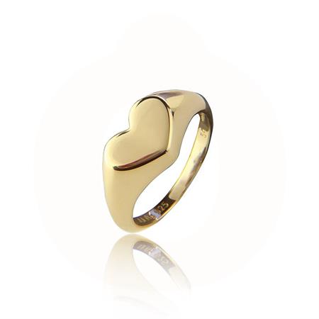 Jeberg Jewellery - Heart To Heart Signet Ring - forgyldt sterlingsølv 6935