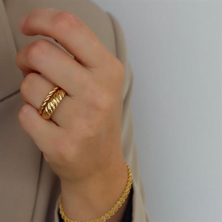 Jeberg Jewellery - Twisted Ring - forgyldt sterlingsølv 60610