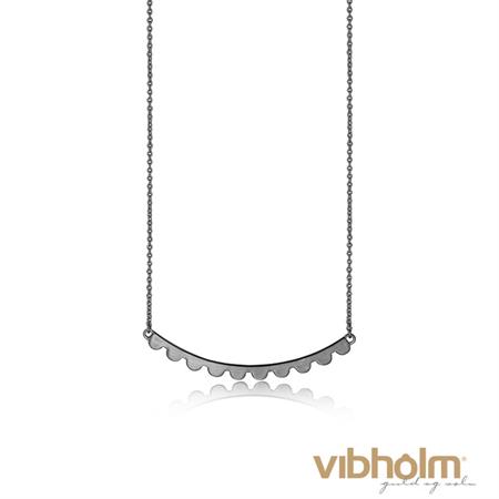 Jeberg Jewellery Plain Lace halskæde i sortruthineret sølv 4218