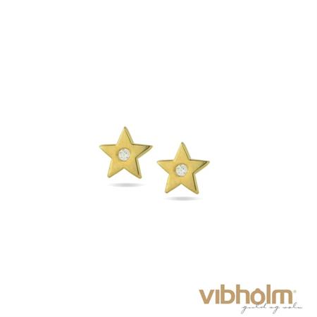 Jeberg Jewellery Mini Star ørestikker i forgyldt sterlingsølv 5630