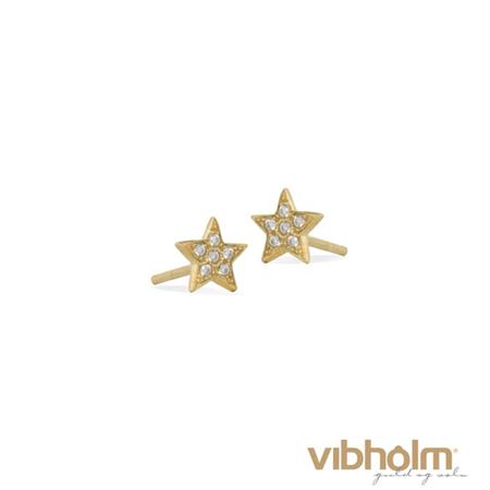 Jeberg Jewellery Mini Star ørestikker i forgyldt sterlingsølv 5640