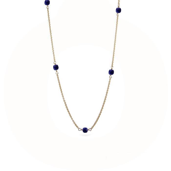 Jeberg Jewellery - Love Eye halskæde i forgyldt sølv med blå lapis 7141-GN