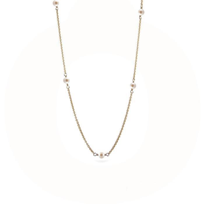 Jeberg Jewellery - Love Eye halskæde i forgyldt sølv med ferskvandsperler 7142-GN