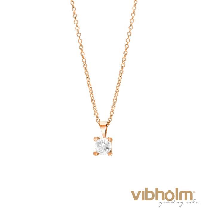 Joanli Nor Amelia halskæde i rosaforgyldt sølv med Swarovski zirkonia 245 901-4