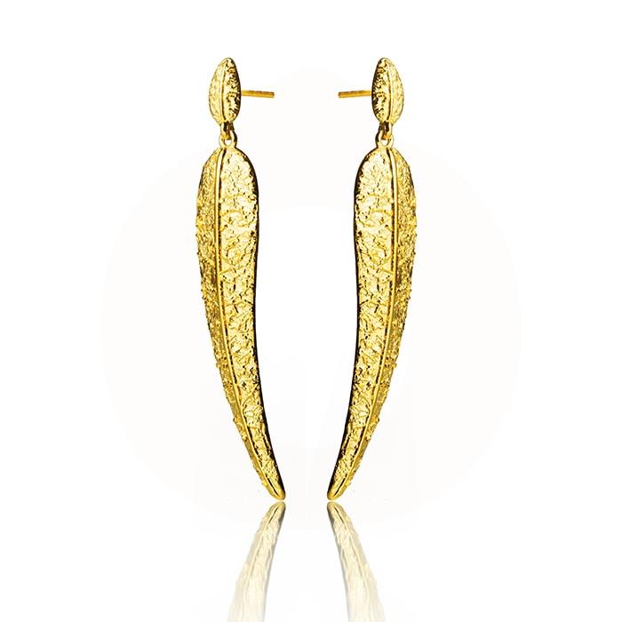 LuvaLu Jewellery - Pluma Øreringe - forgyldt sølv 2E.IF1659.09