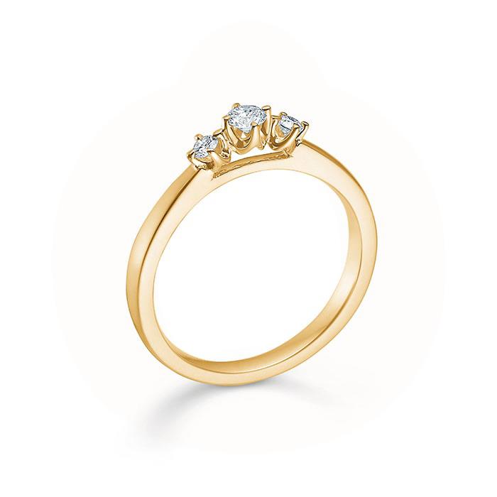 Mads.Z - Crown Trinity Ring - 14 karat guld m/brill. 1541717