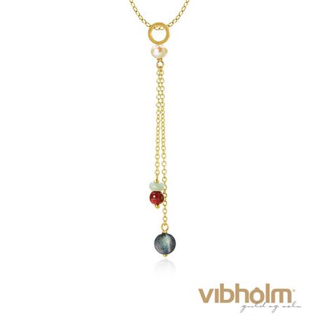 Dulong Fine Jewelry - Piccolo vedhæng - guld M/ædelsten og perler - PIC6-A1129